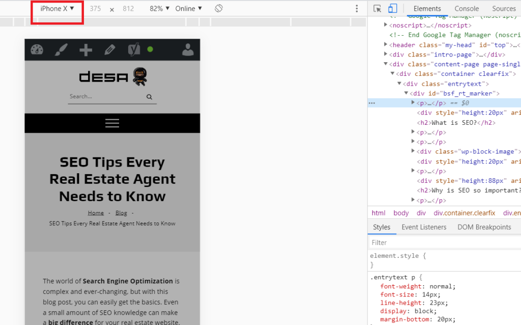 how to check a mobile website optimization